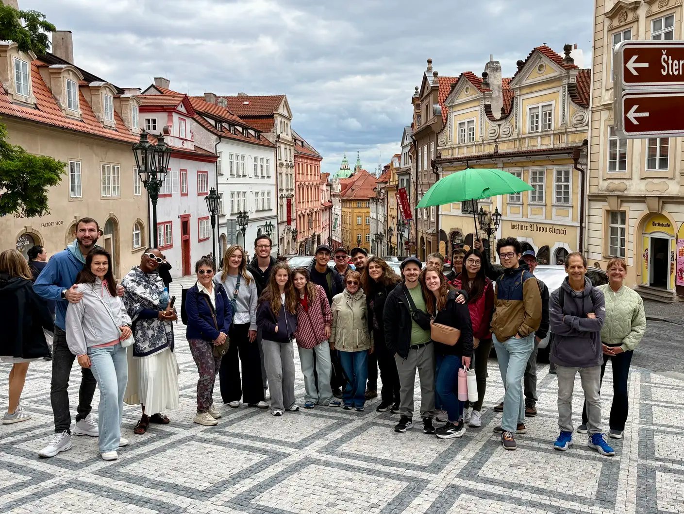Tour group in Prague 6